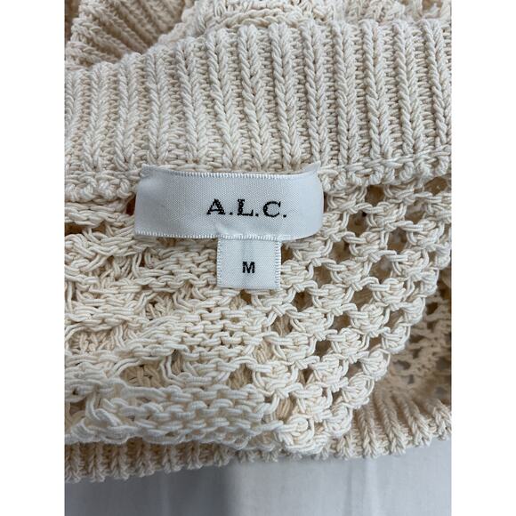 Alc Ltd 'Beuden' White Crochet Knit Top Size M - Picture 4 of 5